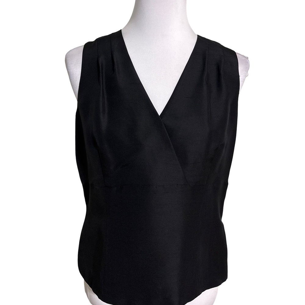 Spenser Jeremy 100% Silk Black V-Neck Blouse